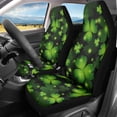 thumbnail image 2 of XYZCANDO St. Patrick's Day Front Car Seat Covers featuring Glowing Clover Pattern - Breathable Durable Protectors For All Car Types, 2 of 10