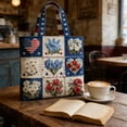 thumbnail image 4 of USA 250th Anniversary Quilted Carryall Bag Lightweight Soft Fabric Spacious Handbag Reusable Grocery Tote For Daily Commute, 4 of 6