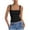 Black, variant on Women's Square Neck Sleeveless Crop Tops Comfy Double Layer Casual Slim Fit Trendy Tank Tops,White,Women's S-XL