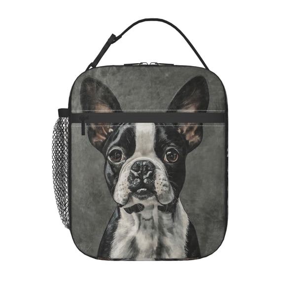 Boston Terrier Dog Lunch Bag Portable Thermal Lunch Box for Men and Women