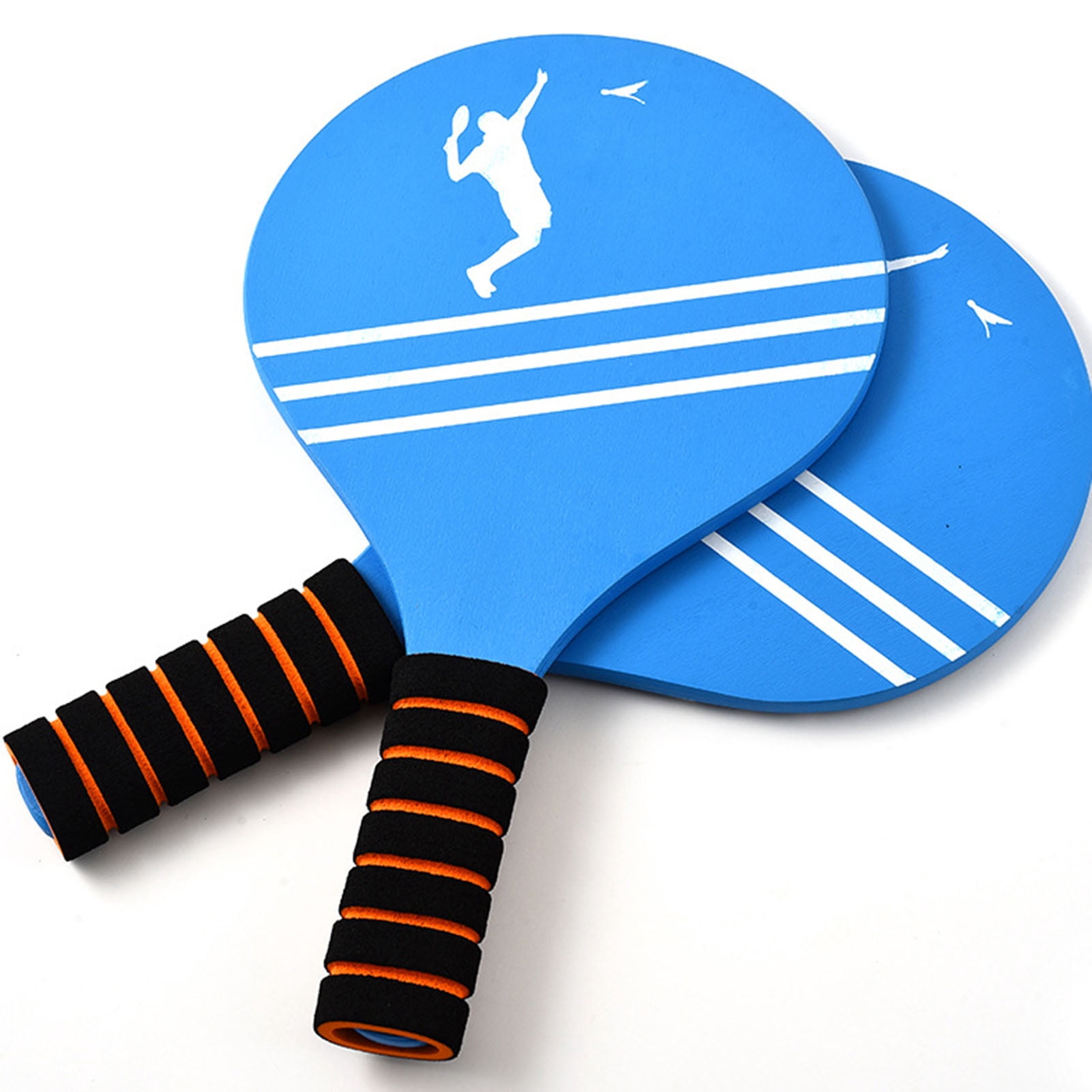 Sioweci Beach Badminton Racket Set Premium Wood Racket Ball Game Outdoor Sports Toys for Kids Adults Family Fun Beach Yard Party Supplies 1 Set