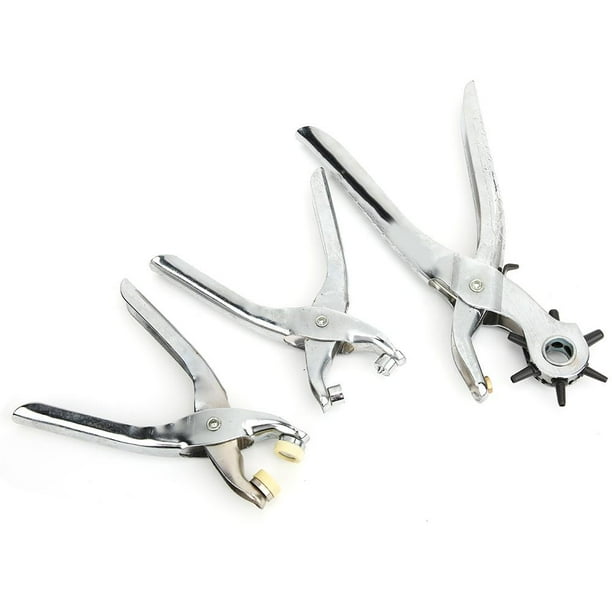 Tebru Eyelet Hole Punch,Belt Puncher,3in1 Punch Pliers Leather Eyelet