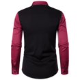 thumbnail image 5 of Men's Long Sleeve Dress Shirt Retro Slim Fit Asymmetric Button Stand Blouses Irregular Hem Business Golf Tops, 5 of 8