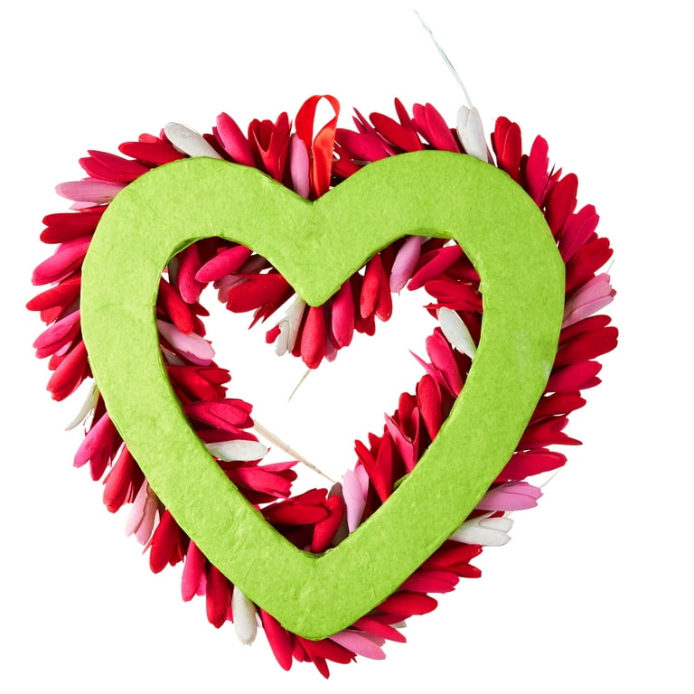 Watercolor Valentine Red heart Wreaths Clipart V2