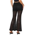 thumbnail image 3 of INSPIRE CHIC Sheer Mech Pants for Women's High Waist Dressy Flare Sexy Goth Long Trousers XS Black, 3 of 6