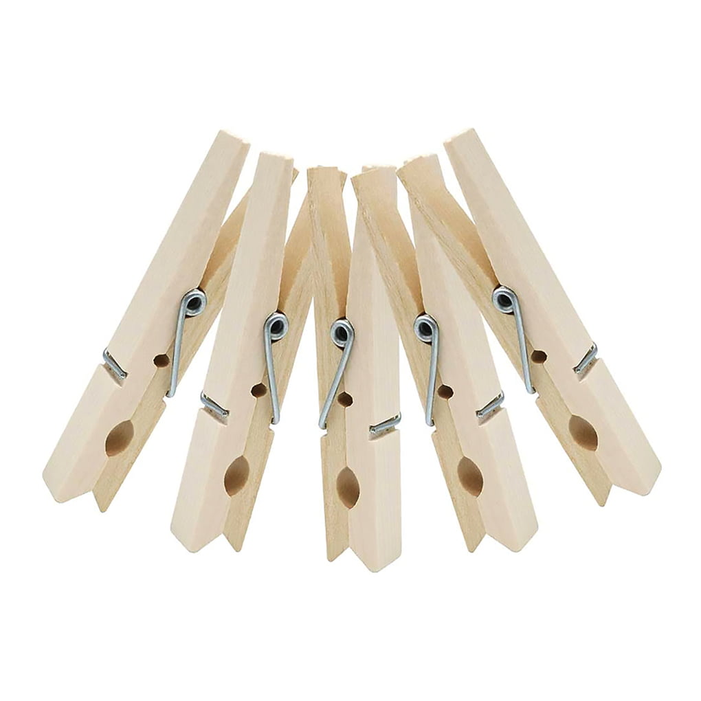Craft DIY Decoration 50Pcs Wooden Pegs Home School Arts Crafts Decor Natural Wooden Clips Party Wooden Clothes Pegs Weddings & Events Decor 7.2CM Wooden Craft Clips for Holding Photo Paper 