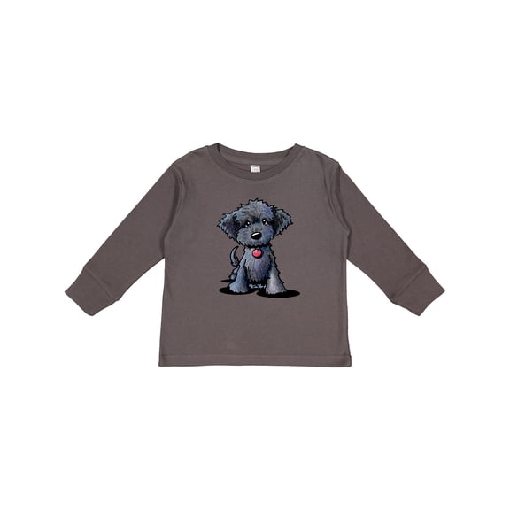 Inktastic Black Doodle Puppy Boys or Girls Long Sleeve Toddler T-Shirt