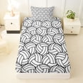 thumbnail image 3 of Castle Fairy Volleyball Print Twin Sheets 3pcs, Sport Theme Bedding, Black White,1 Fitted Sheet, 1 Flat Sheet and 1 Pillowcase, 3 of 6