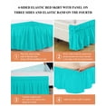 thumbnail image 6 of Turquoise Plaid Wrap Around Bed Skirts for Queen Bed 16" Drop,Bed Skirt with Adjustable Elastic Belt Dust Ruffle Bed Valance for Bedroom Hotel Geometric Leaf Diamond Morocco Abstract Bed Frame Cover, 6 of 7