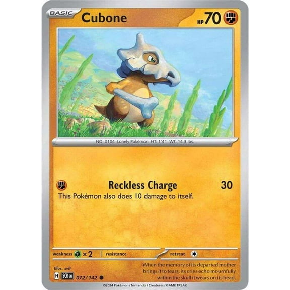 Pokemon Stellar Crown Common Cubone #72