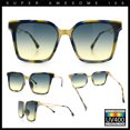 thumbnail image 2 of Womens Luxury Designer Inset Lens Metal Arm Horn Rim Plastic Fashion Sunglasses Yellow Blue Marble - Black Yellow, 2 of 7