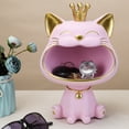 thumbnail image 1 of Decoración De Almacenamiento Almacenamiento decoración gato de la fortuna llavero estatuilla caja de resina para oficina tienda rosa, 1 of 6