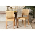 thumbnail image 7 of Baxton Studio Lesia Modern Bohemian Natural Brown Rattan and Walnut Brown Finished Wood 2-Piece Dining Chair Set, 7 of 7