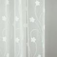 thumbnail image 4 of VOGOL White Rod Pocket Sheer Curtains 96 inches Long, Flower Embroidered Window Curtain Sheer Voile Panels for Living Room Bedroom, 52x63, Set of 2, 4 of 7