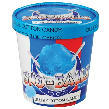 New Orleans Famous Sno-Balls To Go! BLUE COTTON CANDY 16 OZ PINT SNO-BALL