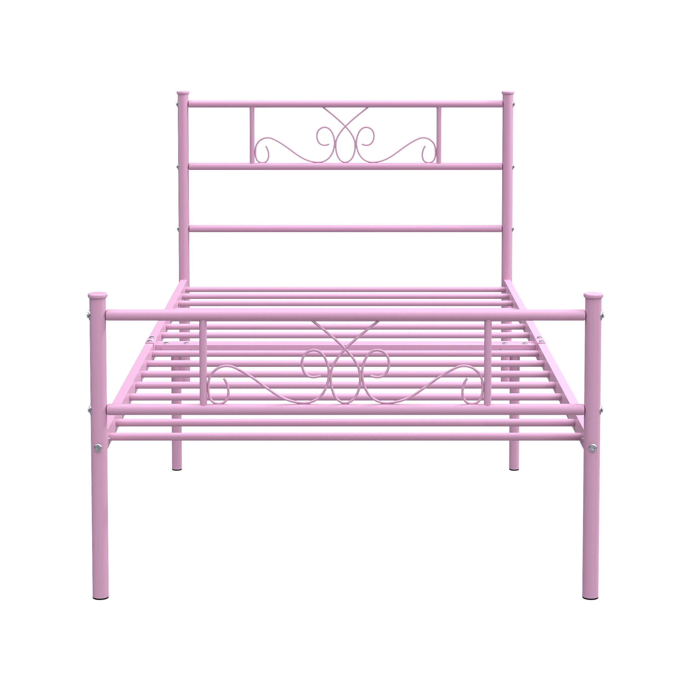 Yoneston Twin Size Metal Platform Bed Frame for Girls with Headboard