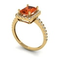 thumbnail image 2 of Halo Engagement Ring for Women - 1.86ct Simulated Red Diamond in 18K Yellow Gold Promise Ring, 2 of 6