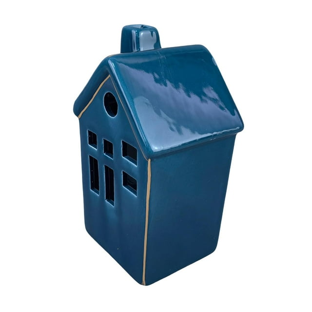 Portavelas , casa navideña, estatuilla decorativa de cabaña, decoraciones navideñas para oficina de escritorio de granja , estilo yo