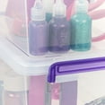 thumbnail image 5 of IRIS USA 6 Pack 5.4 Qt. Storage Bin with Buckled-Up Lids and Handle, Stackable and Portable, for Organizing Stationery, Art and Craft Supplies, Toys, Health, Beauty, Household Supplies, Clear/Violet, 5 of 6