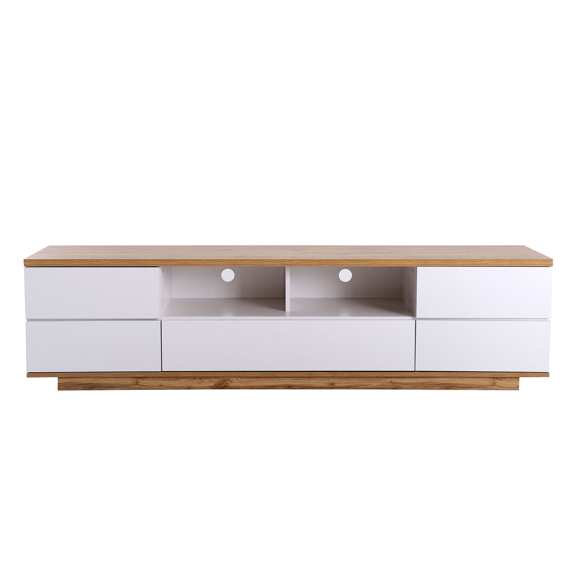Aukfa TV stand for TVs up to 80" with Door Rebound Device for Living Room Bedroom,White