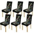 thumbnail image 1 of FMSHPON I Love You to The Moon and Back Patterns Stretch Chair Cover Protector Seat Slipcover for Dining Room Hotel Wedding Party Set of 6, 1 of 6