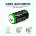 thumbnail image 3 of HiQuick Ni-MH C Size Rechargeable Batteries 5000mAh - 1.2V High Capacity C Batteries, Pack of 2, 3 of 12