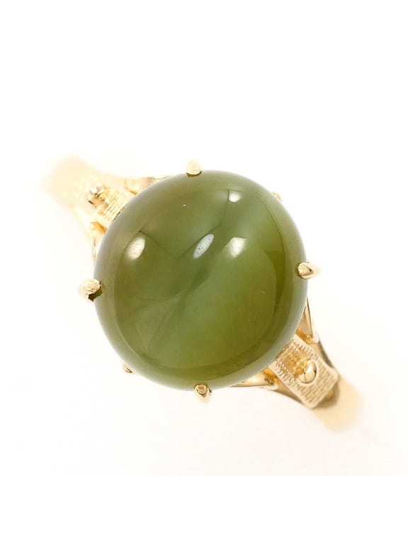 Pre-Owned K10 10K YG Yellow Gold Ring - 1 Chrysoberyl Cat's Eye Stone Total Weight 1.7g