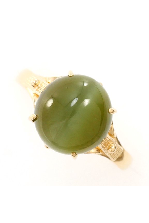 Pre-Owned K10 10K YG Yellow Gold Ring - 1 Chrysoberyl Cat's Eye Stone Total Weight 1.7g