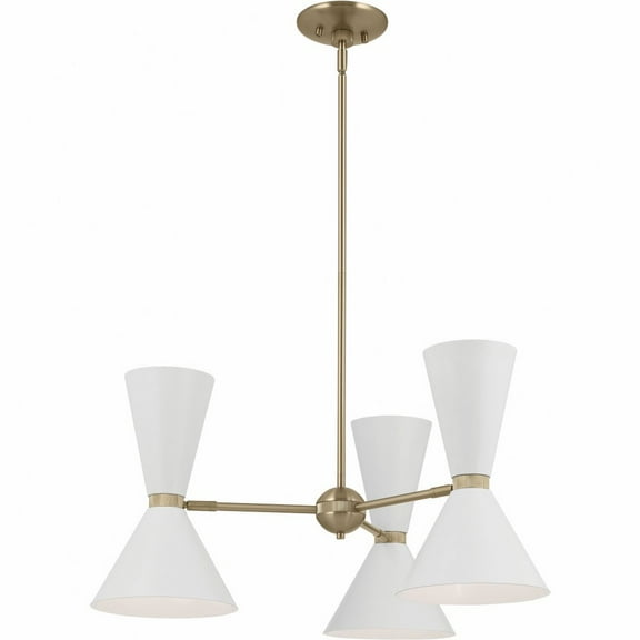 52565CPZWH-Kichler Lighting-Phix - 6 Light Chandelier-13.5 Inches Tall and 30.75 Inches Wide-Champagne Bronze/White Finish
