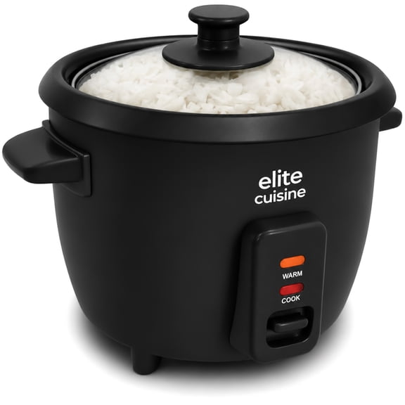 Elite Cuisine ERCL0062 6-Cup Electric Rice Cooker With Non-Stick Inner Pot