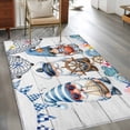 thumbnail image 2 of Ocean Gnome Area Rugs 3x5 ft Nautical Shell Sea Star Flag Flower White Wood Grain Washable Rug Non Slip Indoor Carpet Absorbent Floor Mat for Living Room Bedroom Dining Room, 2 of 9