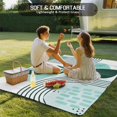 thumbnail image 4 of Boho Geometric Outdoor Rug for Patio/Deck/Porch, Non-Slip Large Area Rug 3 x 5 Ft, Aqua Ethnic Abstract Stripes Leaves Indoor Outdoor Rugs Washable Area Rugs, Reversible Camping Rug Carpet Runner, 4 of 8