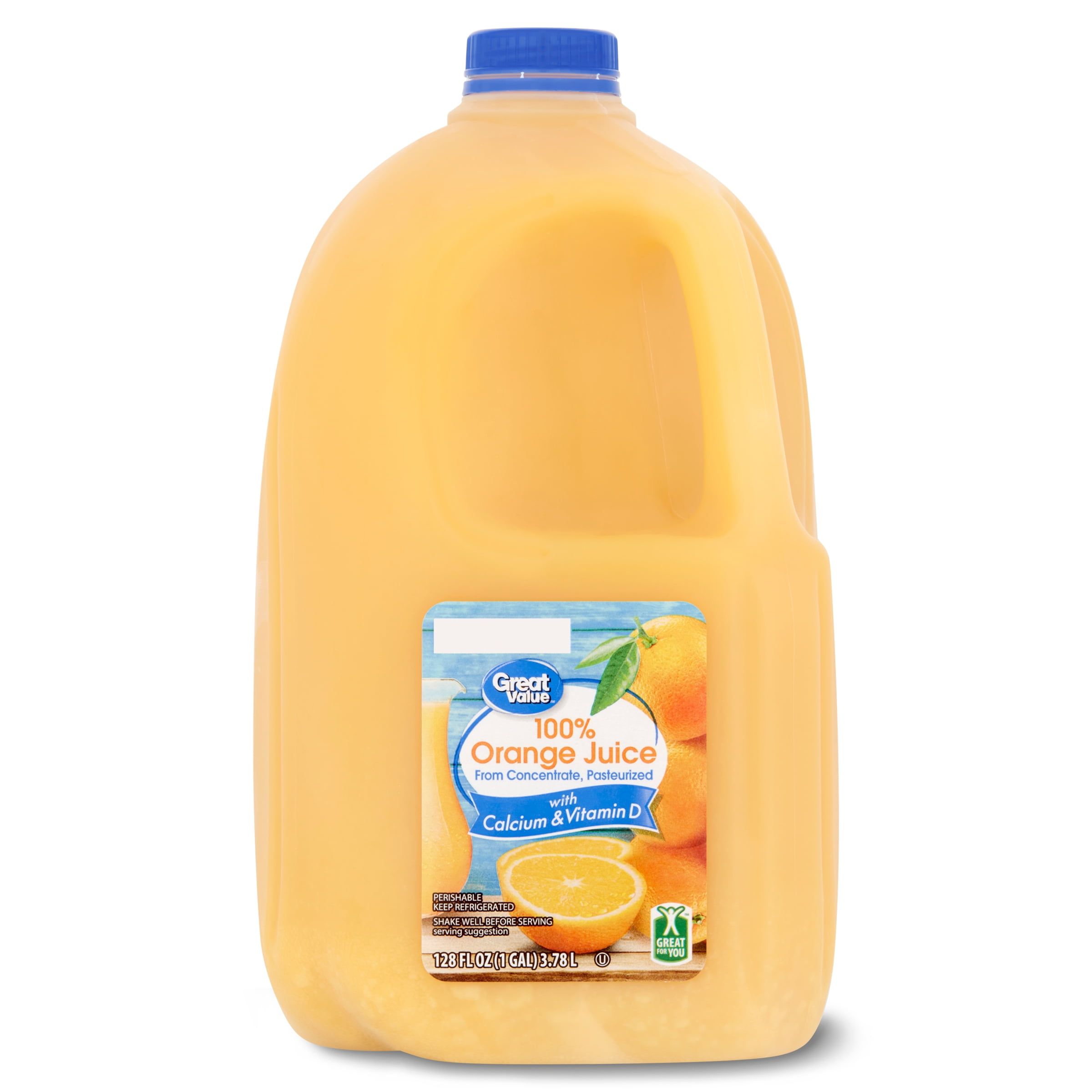 Great Value 100% Orange Juice, 128 Fl Oz