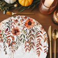 thumbnail image 3 of Fall Orange Floral Round Braided Placemats Set of 4, Flower Leaf Heat Insulation Place Mats Washable Non-Slip Table Mats for Kitchen Dining Party, 13 Inches, 3 of 9