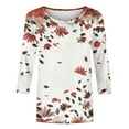 thumbnail image 5 of LiMoi Womens Summer Tops V Neck Christmas T Shirts for Women 3/4 Sleeve Plus Size Shirts T Shirts Get it Fast, 5 of 5