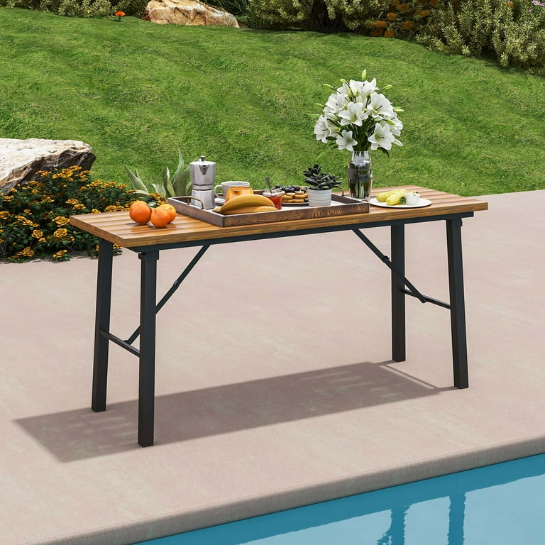 Costway's Wooden Outdoor 4 or 6 Seats Dining Set: Folding Costway's Wooden Outdoor 4 or 6 Seats Dining Set: Folding