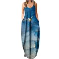 thumbnail image 1 of SMihono Robe Maxi Bohème d'Été pour Femmes Grande Taille Robe d'Été Imprimée Sans Manches Col Rond Aguichant Robe de Plage Décontractée Fluide Robe de Plage, 1 of 5