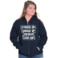thumbnail image 4 of Inspirational Saying Stand Up Show Up Zip Up Hoodie Men's Women's Brisco Brands M, 4 of 6