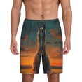 thumbnail image 1 of Fotbe Sunset Prairie Meditating Horse Pantalones Cortos de Pijama para Hombre, Ropa de Dormir, Pantalones de Pijama Cortos para Hombre-Medium, 1 of 6