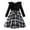 q#89Black155, variant on MEZZALL Kids Dresses Autumn Winter Girls Long Sleeve Dress With Puffed Shoulder Plaid Print Party Gown Celebration Trendy Christmas O-Neck Sundress