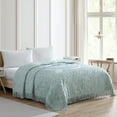 thumbnail image 3 of Winston Brands Luxurious Medallion Chenille Fringe Border Bedspread Blue - Queen, 3 of 5