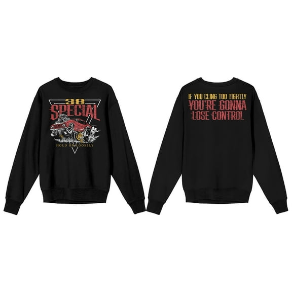 38 Special Hold On Loosely Crew Neck Long Sleeve Black Adult Sweatshirt-Medium