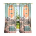thumbnail image 6 of Yayeee Window Curtains Light Filtering 63"x52" Grommet Panel Pair Home Living Room Decor, Retro UFO, 6 of 7