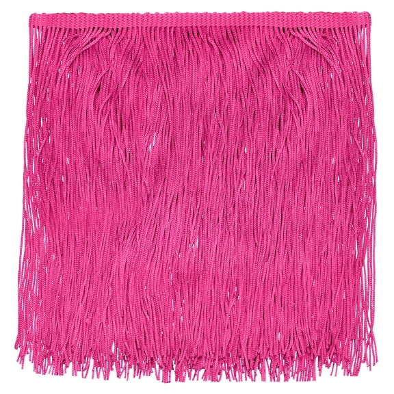Uxcell 5 Yard x 8" Chainette Fringe Trim Tassel Sewing Trim for DIY Sewing CraftsShade Decoration, Rose Red