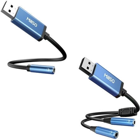 USB to ONE 3.5mm Audio Jack Adapter USB to Dual 3.5mm Audio Jack