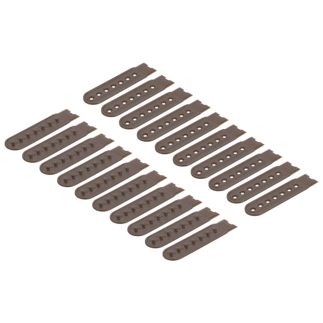 16 Pairs Snapback Strap Cover, 7 Holes Plastic Adjustable Hat Snap Buckle (Brown)