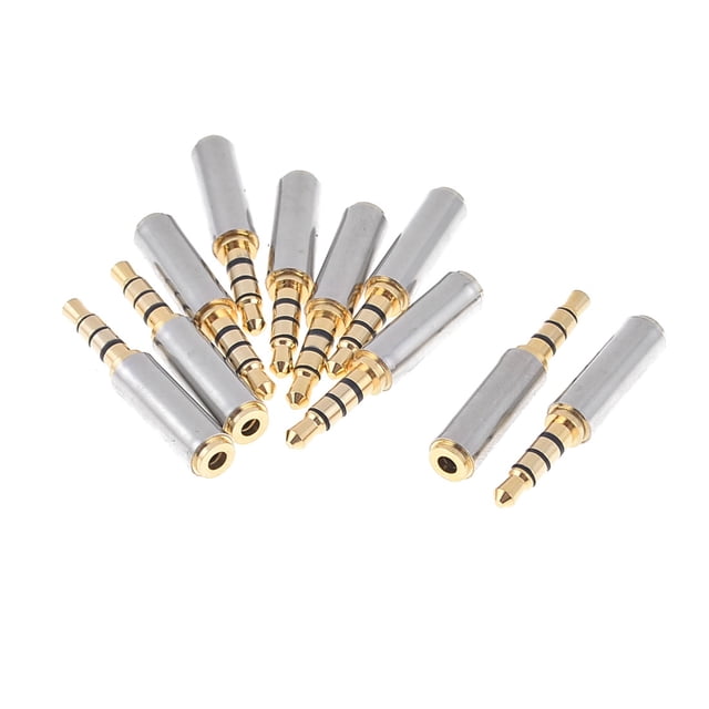 10 Pcs 3.5mm Stereo Male Connector to 2.5mm Female Jack Audio Video Adapter Converter