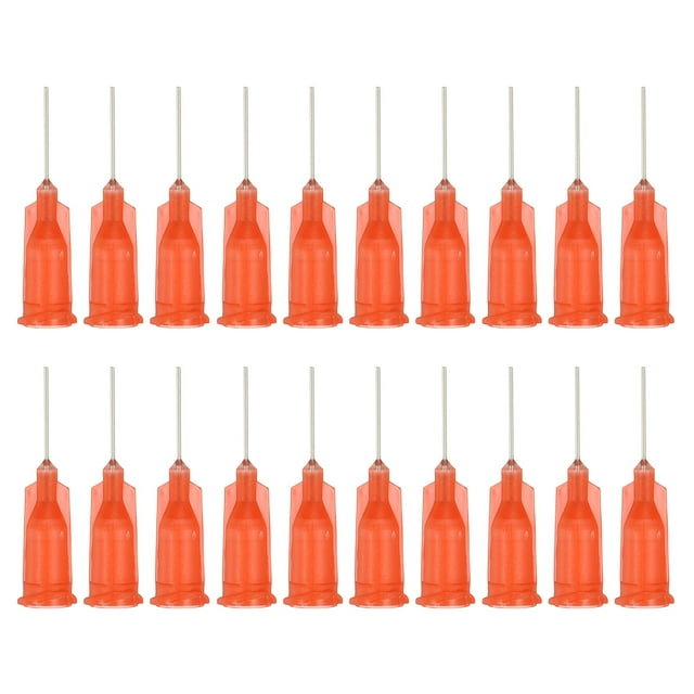 Agujas de dispensación de 24Ga, 102PCS, agujas de dispensación de punta roma de 1/2 pulgada con bloqueo Luer para rellenar tintas líquidas, adhesivos, aceites, rojo