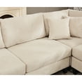 thumbnail image 3 of 5 Seat Living Room Sectional, L Shaped Beige Corduroy With Deep Upholstered Sectional , Shaped, For, 3 of 4