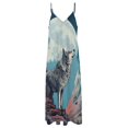 thumbnail image 3 of Wolves in The Moonlight Sleeveless Dress for Women Clothing Female Women's Summer Skirt, 3 of 6